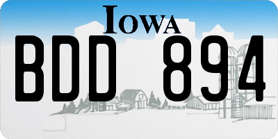 IA license plate BDD894