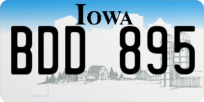 IA license plate BDD895