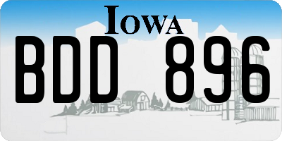 IA license plate BDD896
