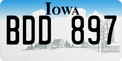 IA license plate BDD897