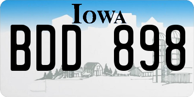 IA license plate BDD898