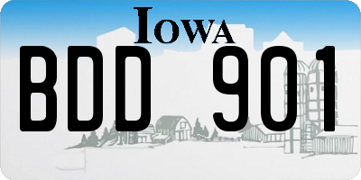 IA license plate BDD901