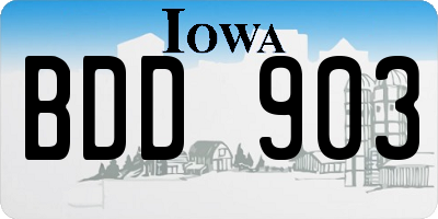 IA license plate BDD903