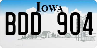 IA license plate BDD904