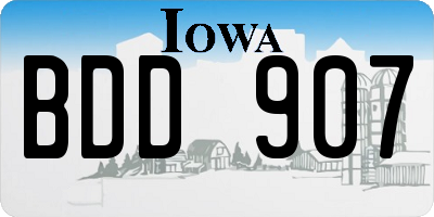 IA license plate BDD907