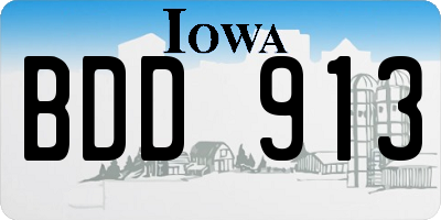 IA license plate BDD913