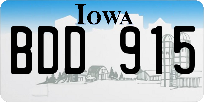 IA license plate BDD915