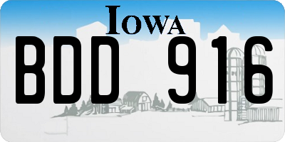IA license plate BDD916