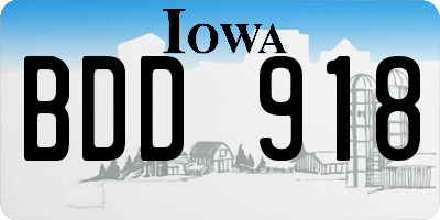 IA license plate BDD918
