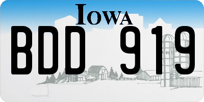 IA license plate BDD919