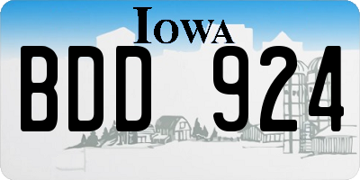 IA license plate BDD924