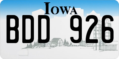IA license plate BDD926
