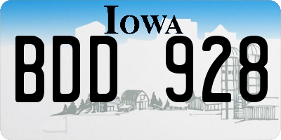 IA license plate BDD928