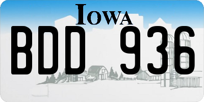 IA license plate BDD936