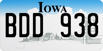 IA license plate BDD938