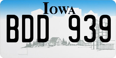 IA license plate BDD939