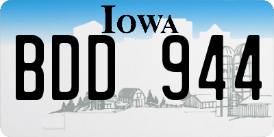 IA license plate BDD944