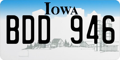 IA license plate BDD946
