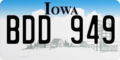 IA license plate BDD949