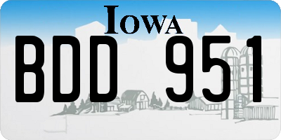 IA license plate BDD951