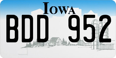 IA license plate BDD952