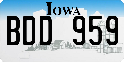 IA license plate BDD959