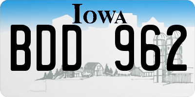 IA license plate BDD962