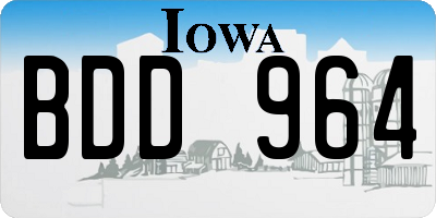 IA license plate BDD964