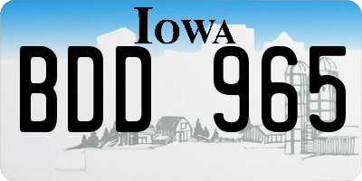 IA license plate BDD965