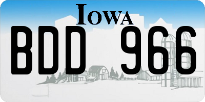 IA license plate BDD966