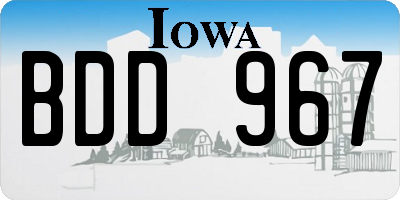 IA license plate BDD967