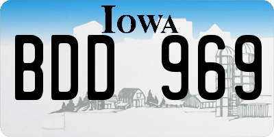 IA license plate BDD969