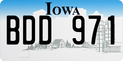 IA license plate BDD971