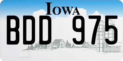 IA license plate BDD975