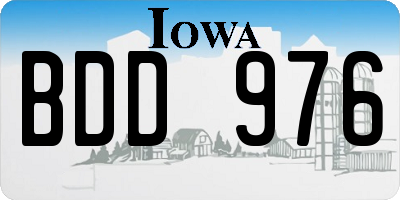 IA license plate BDD976