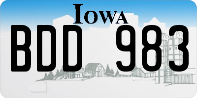 IA license plate BDD983