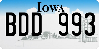 IA license plate BDD993
