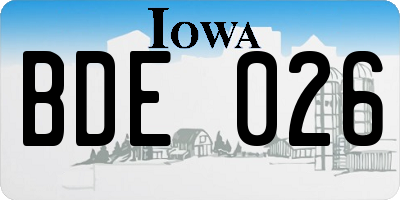 IA license plate BDE026