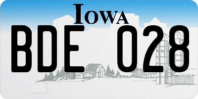 IA license plate BDE028