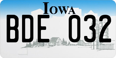 IA license plate BDE032