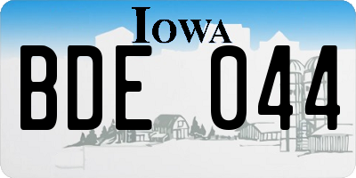 IA license plate BDE044