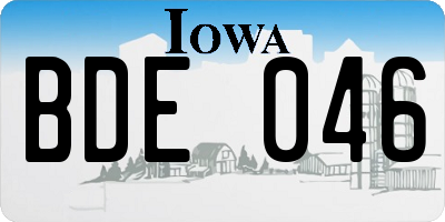IA license plate BDE046