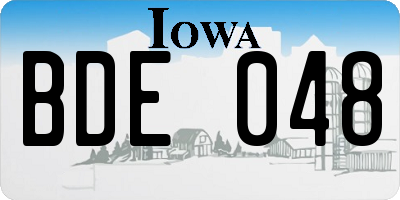 IA license plate BDE048