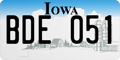 IA license plate BDE051