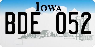 IA license plate BDE052