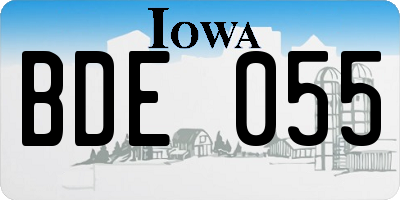 IA license plate BDE055