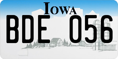 IA license plate BDE056