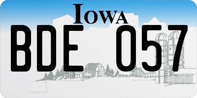IA license plate BDE057