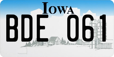IA license plate BDE061