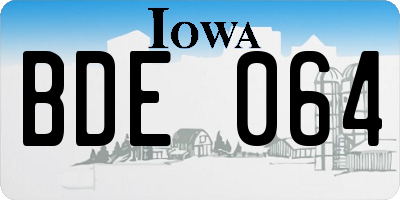IA license plate BDE064